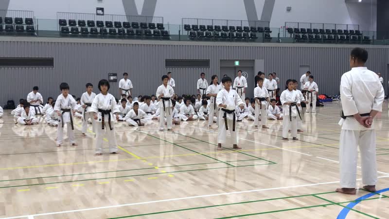 Японские молодые репетируют ката