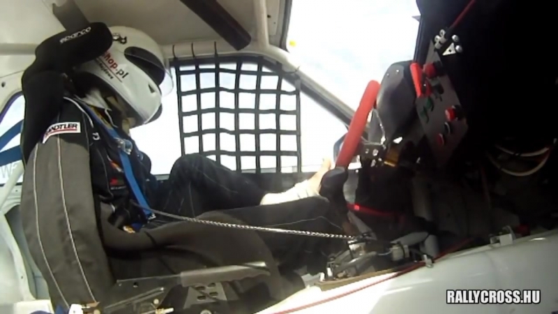 Bartosz drives race car with his feet only! incredible polish driving!