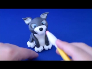 Learn how to make a cute fondant husky puppy dog