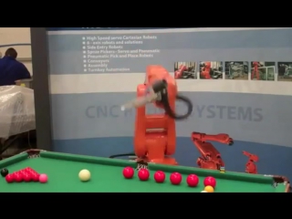 Робот играет в снукер abb robot playing snooker