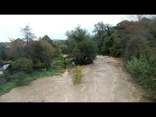 River tyne in east linton has seriously burst its banks eastlinton eastlothian flooding