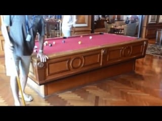 Gyroscopic self leveling pool table on a cruise ship