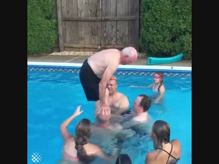 Grandpa wanted to do a backflip