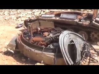 Саа в провинции дамаск (на кадрах присутствуют как минимум два уничтоженных танка боевиков(т 55,72)