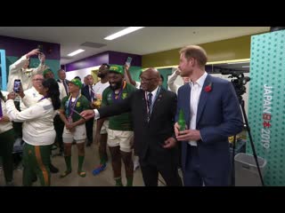 Duke of sussex congratulates south african rugby team