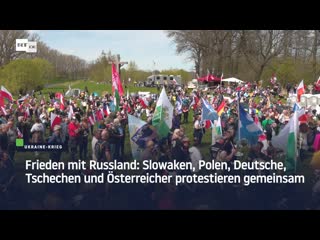 Frieden mit russland slowaken, polen, deutsche, tschechen und österreicher protestieren gemeinsam