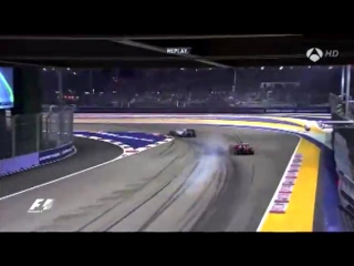 Jean eric vergne vs kimi raikkonen gp singapur 2014