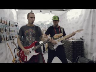 Johnny loud & villie jam playing "mötley crüe kickstart my heart" cover on fokin pickups at namm musicmesse 2019