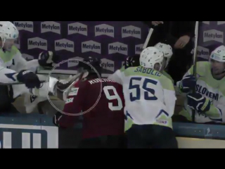 Ziga jeglic kicks thomas rufenacht in the throat