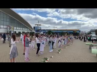 Акция в поддержку протестующих в минске