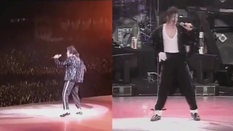 Billie jean в бухаресте 1992г снято с двух ракурсов