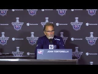 Im not going to explain it blue jackets hc john tortorella makes quick work of post game scrum