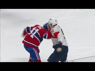 Paul byron stumbles to locker room after fight with mackenzie weegar