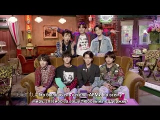 [rus sub] bts scares fans on 'friends' set @ the ellen show