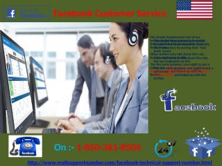 How to employ the one stop facebook customer service 1 850 361 8504 in no time?