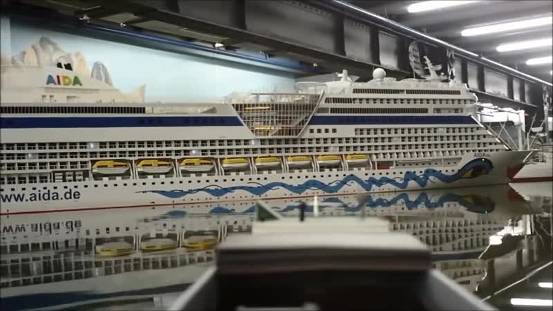 Макет hafengeburtstag im miniatur wunderland rc schiffe der ig mikromodell vs aida und cap san diego