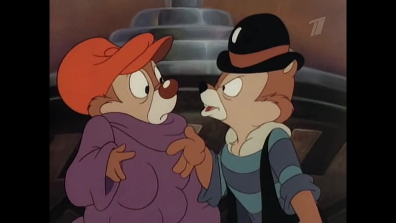 "чип и дейл спешат на помощь" 1 сезон; 1 серия ("похищенный рубин")