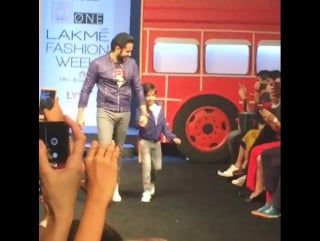 Here it is !! walking at @lakmefashionwk with ayaan! 😀 #diesel #hamleys