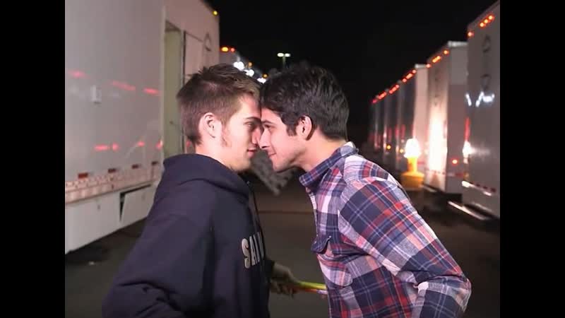 Tyler posey &amp; dylan sprayberry (staring contest between)