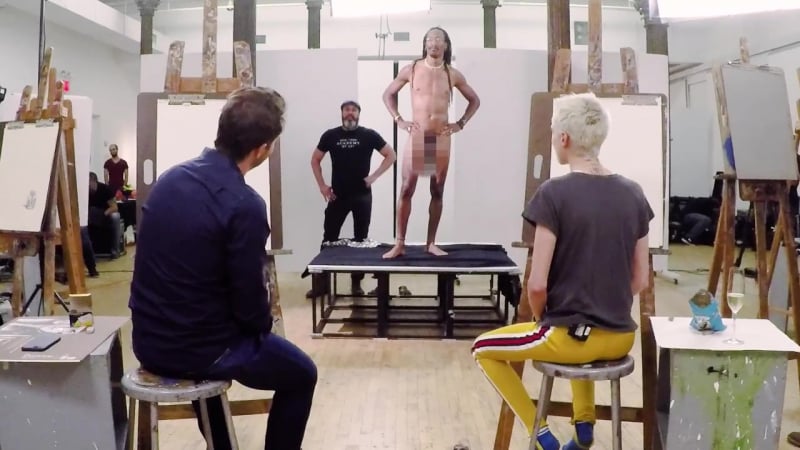 Кара делевинь рисует голых моделей (vanity fair)