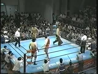 Stan hansen/takao omori vs kenta kobashi/tamon honda