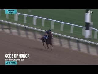 Code of honor worked 4 furlongs in at belmont park on september 15th, 2019, for trainer shug mcgaughey