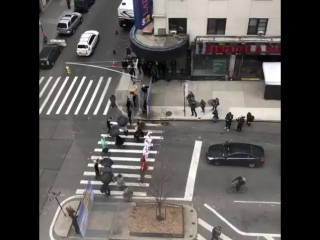 Hugh jackman, james corden, zac efron taking over our block this morning for some crosswalk karaoke