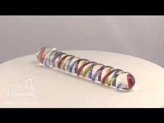 Стеклянный фаллоимитатор sexus glass colored spiral glass в салоне "интим""