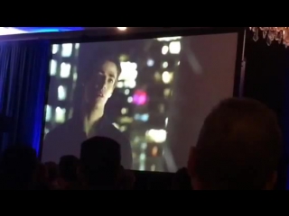 Grant gustin accepting breakthrough performance award at the saturn awards