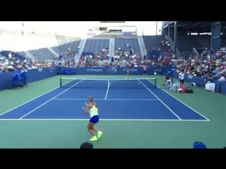 Vika hitting with madison on grandstand