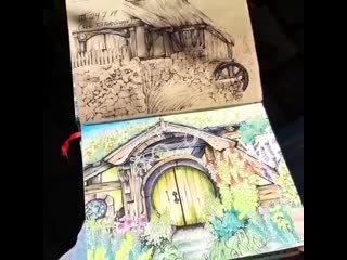 A new tiny video of my hobbits the shire sketchbook