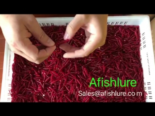 Afishlure red color hot sale small t tail soft worm 50mm