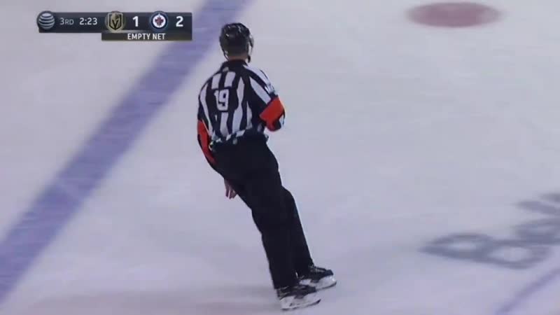 Marc andre fleury builds a snow wall in front of the empty net before going to the bench a