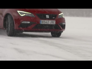 6 молодые хаски vs seat leon cupra st awd с мощностью 300 лошадок на снегу