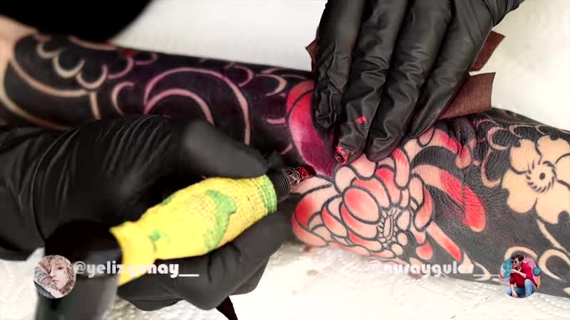 [yeliz günay dövme stüdyosu] full sleeve japanese tattoo time lapse