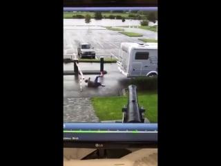 Head on collision caught on security cam