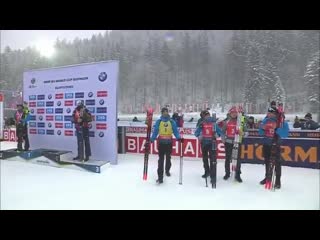 Martin fourcade has been on the top step of the podium in every race here in ruh20! join the flower ceremony on