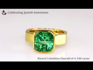 Natural colombian emerald 4,246ct in 22k gold ring kurvinipuh k gems gia gems moscow