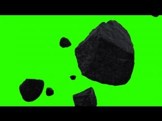 Meteor floating royalty free green screen animation