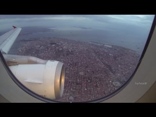 Flying over istanbul on valentines day airbus a319 turkish airlines