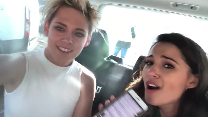 Kristen and naomi scott at charlie's angels set