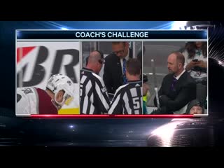 Gabriel landeskog deemed offside after coaches challenge, costs avalanche game tying goal (720p)