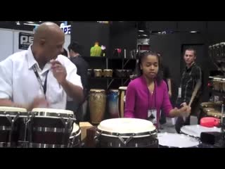 Tycoon percussion taylor moore and lawrence sims jamming greeted by george balmaseda @ namm