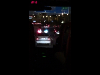 Bayern team bus escorted by greek police on the way to the stadium