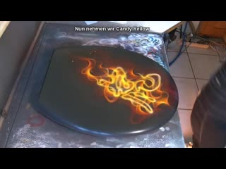 Аэрография airbrush trueflames tutorial speedpainting anleitung wc sitz design sk brush