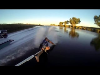 Gopro barefoot waterski breakdancing