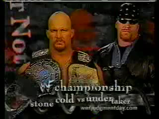 Wwe stone cold steve austin vs the undertaker (wwf title) judgment day 2001