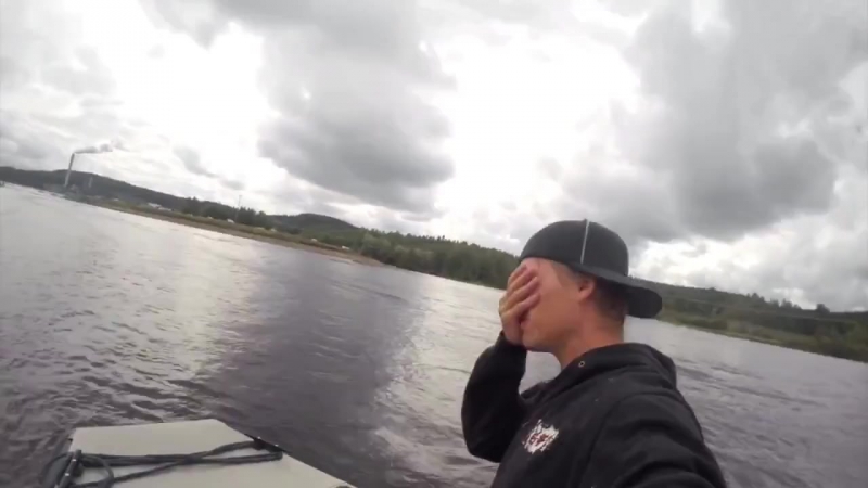 Snowmobile wheelies on water