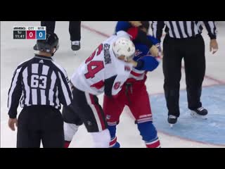 Gotta see it senators rangers scrap multiple times in first period