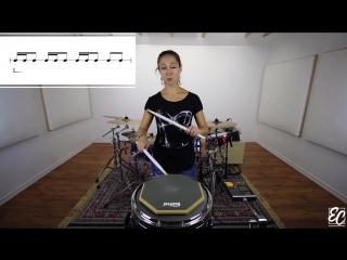 Double beat on practice pad (emmanuelle caplette)